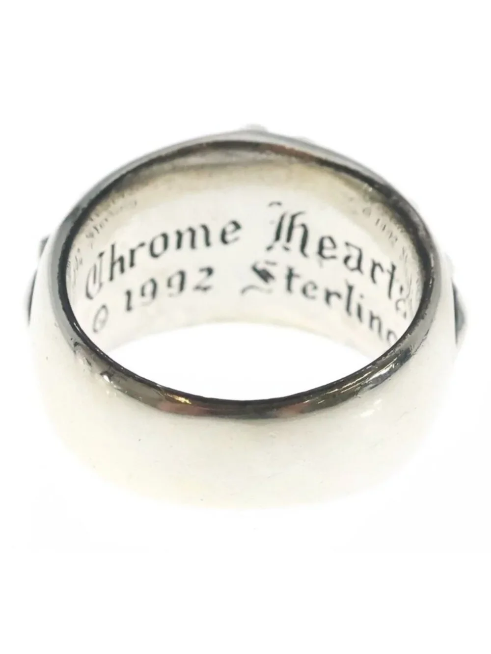 Chrome Hearts Flrl Floral Cross Ring Silver
